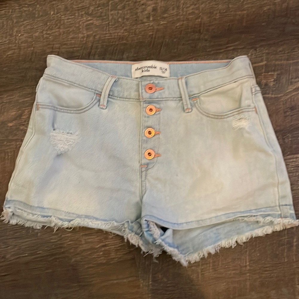 Abercrombie kids ripped jean shorts